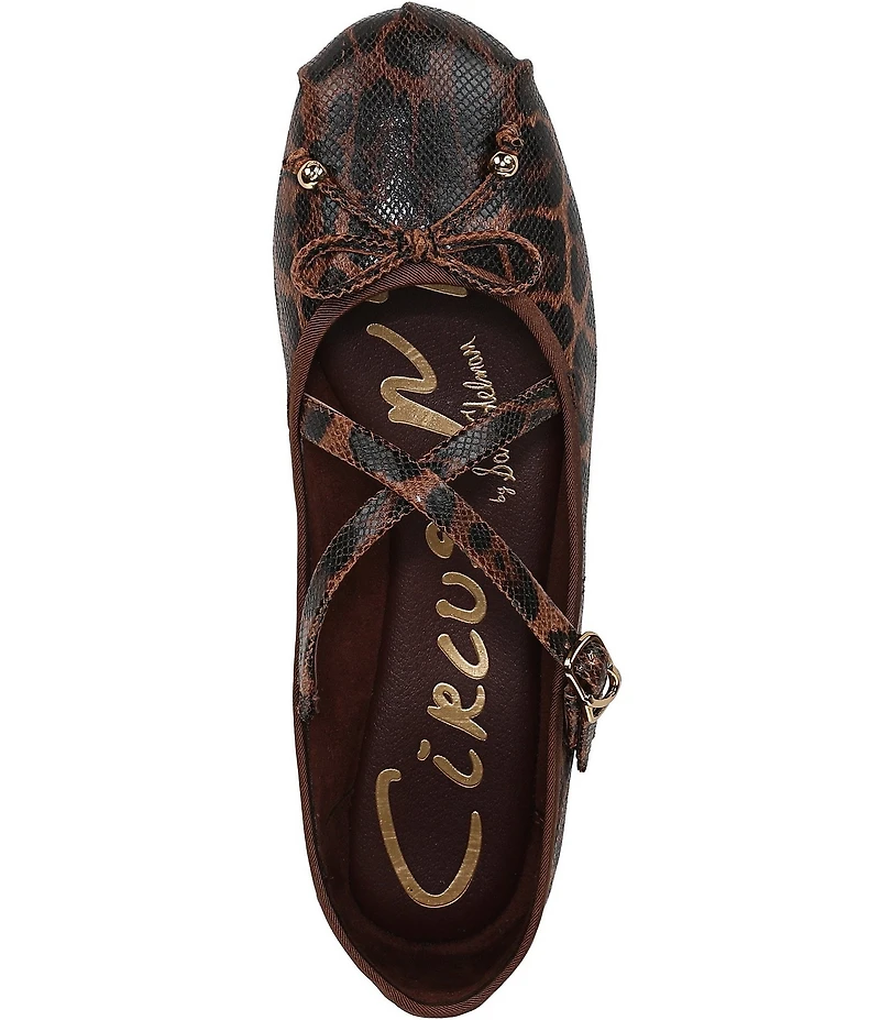 Circus NY by Sam Edelman Zuri Leopard Print Fabric Bow Mary Jane Ballerina Flats