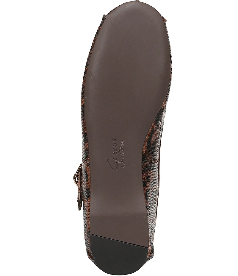 Circus NY by Sam Edelman Zuri Leopard Print Fabric Bow Mary Jane Ballerina Flats