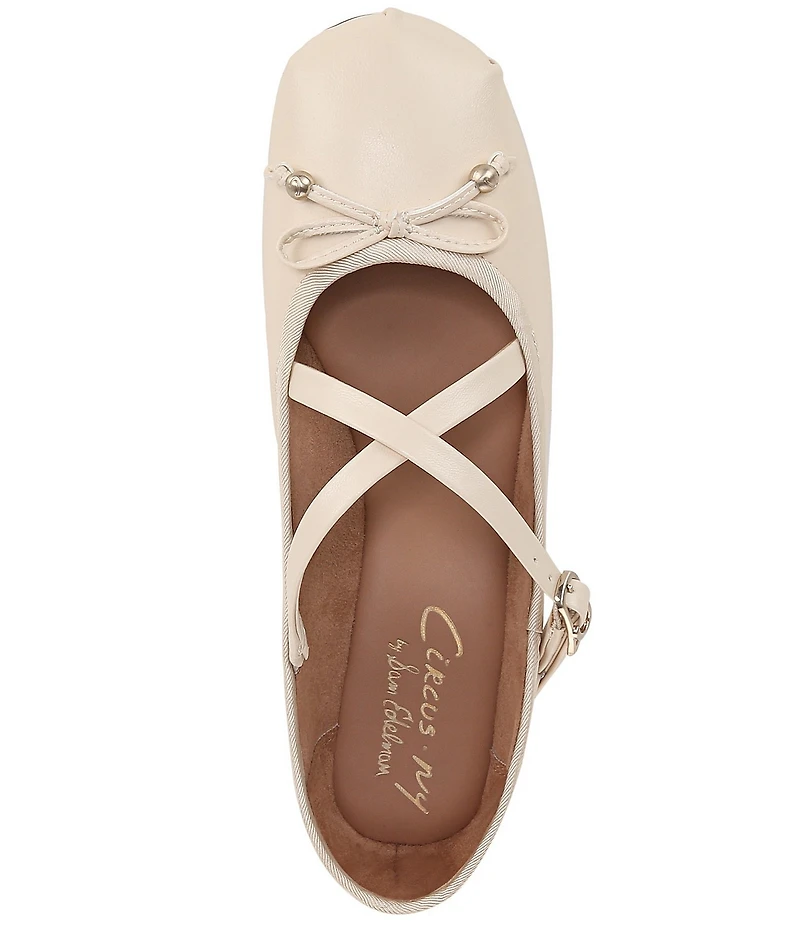 Circus NY by Sam Edelman Zuri Leather Bow Mary Jane Ballerina Flats