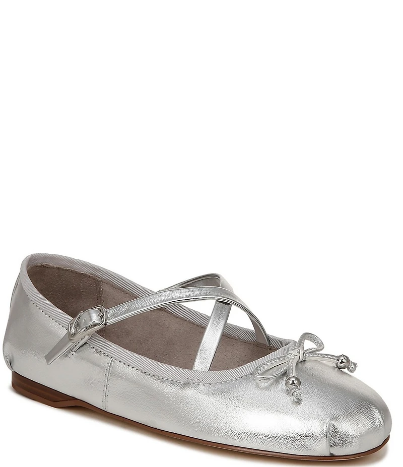 Circus NY by Sam Edelman Zuri Metallic Bow Mary Jane Ballerina Flats