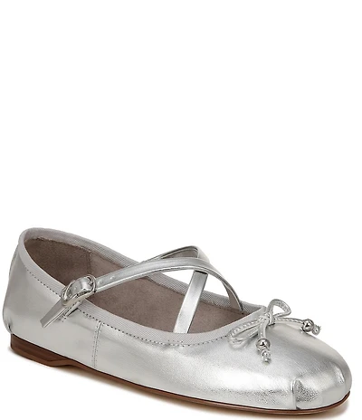 Circus NY by Sam Edelman Zuri Metallic Bow Mary Jane Ballerina Flats