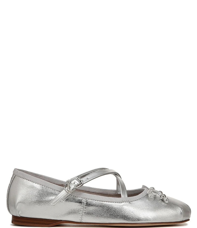 Circus NY by Sam Edelman Zuri Metallic Bow Mary Jane Ballerina Flats