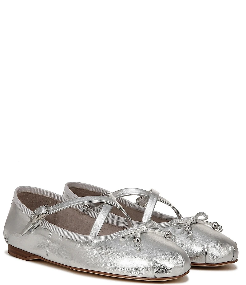 Circus NY by Sam Edelman Zuri Metallic Bow Mary Jane Ballerina Flats