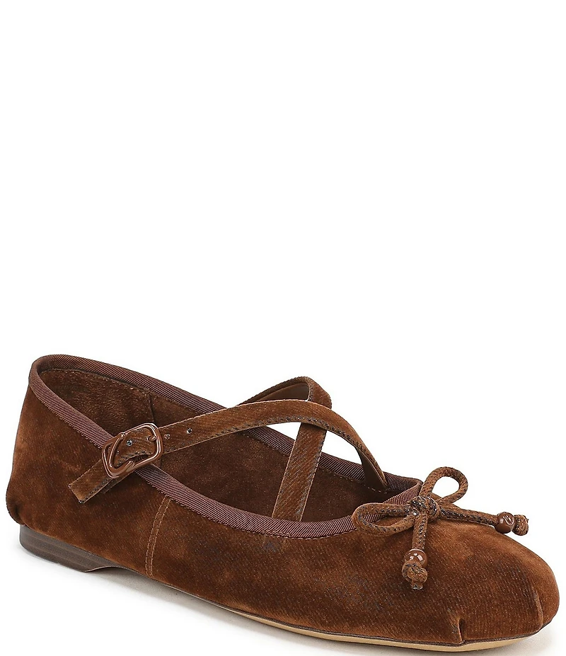 Circus NY by Sam Edelman Zuri Washed Velvet Bow Ballerina Flats