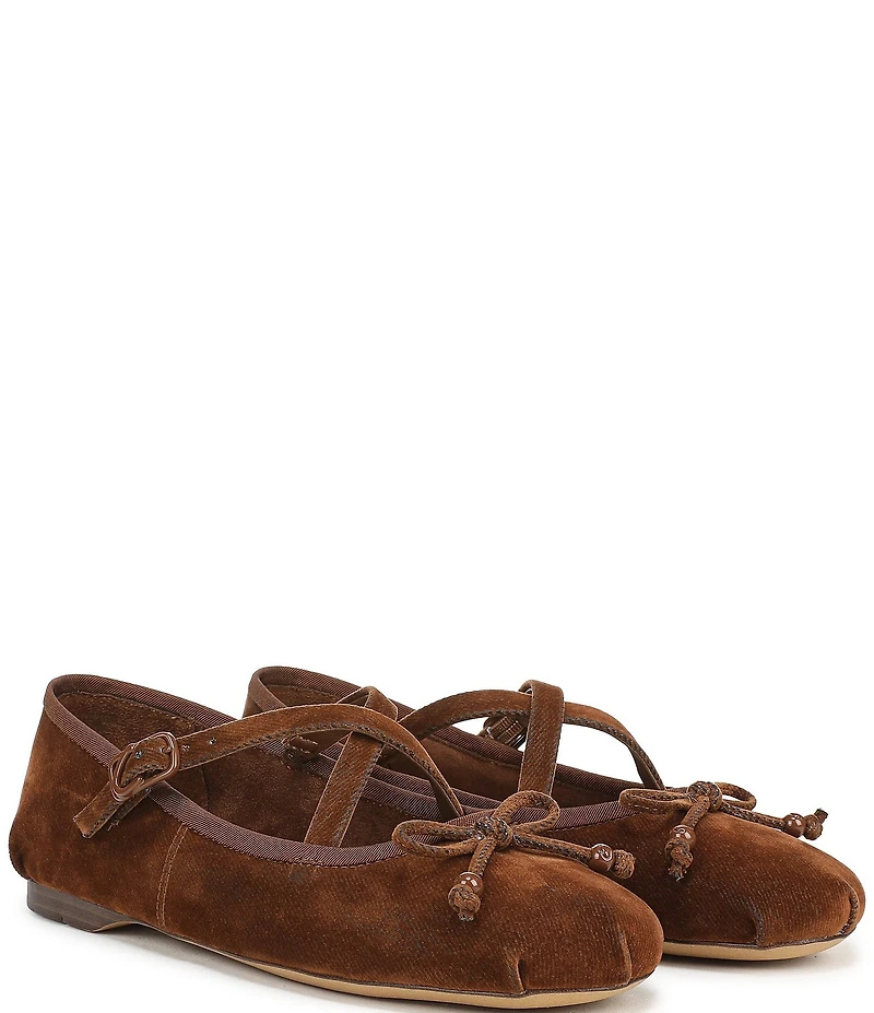 Circus NY by Sam Edelman Zuri Washed Velvet Bow Ballerina Flats