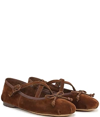 Circus NY by Sam Edelman Zuri Washed Velvet Bow Ballerina Flats