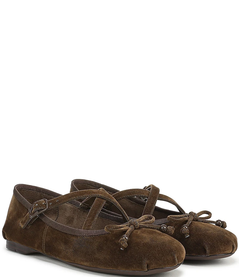 Circus NY by Sam Edelman Zuri Washed Velvet Bow Ballerina Flats