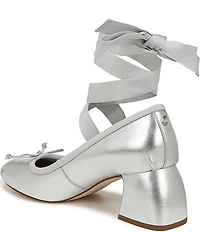 Circus NY by Sam Edelman Della Leather Ballet Ankle Wrap Block Heel Pumps