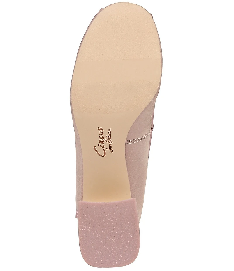 Circus NY by Sam Edelman Della Ballet Ankle Wrap Block Heel Shimmer Pumps