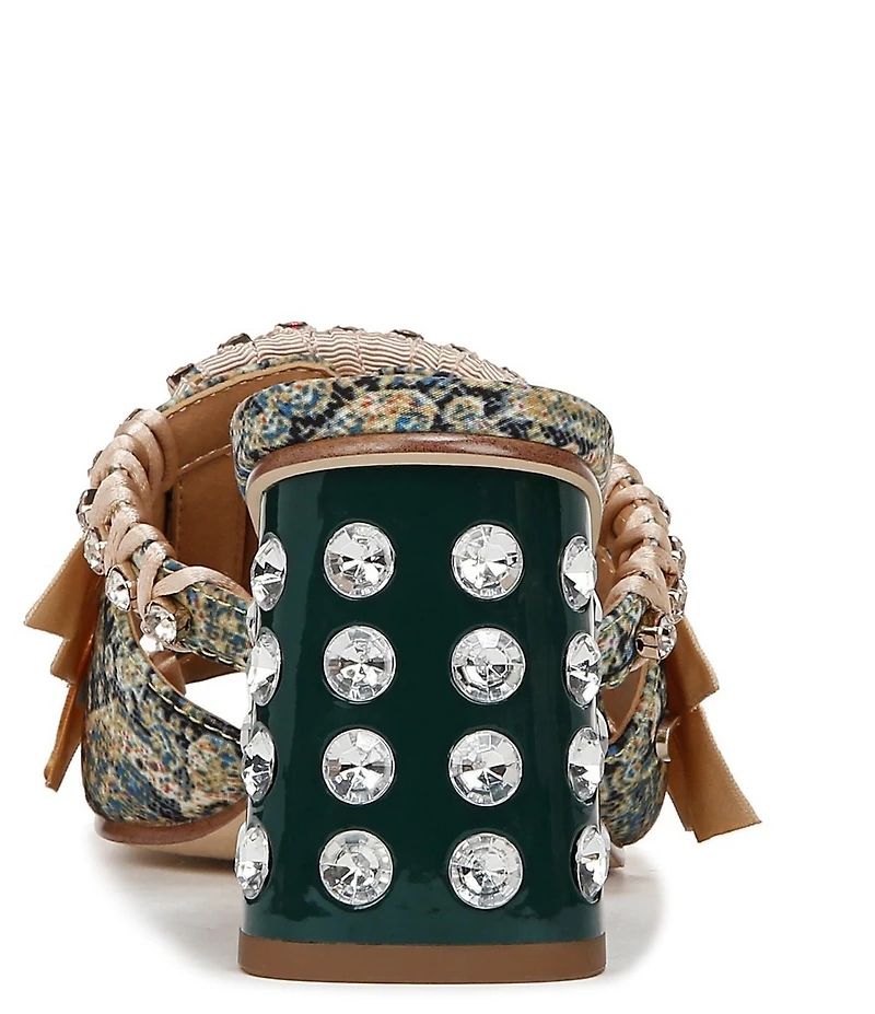 Circus NY by Sam Edelman Vera Textured Fabric Jewel Embellished Slide Sandals