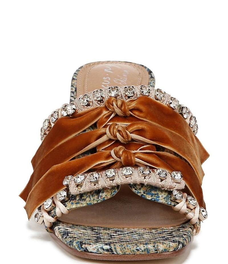 Circus NY by Sam Edelman Vera Textured Fabric Jewel Embellished Slide Sandals