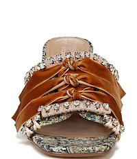 Circus NY by Sam Edelman Vera Textured Fabric Jewel Embellished Slide Sandals