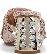 Circus NY by Sam Edelman Vera Textured Fabric Jewel Embellished Slide Sandals