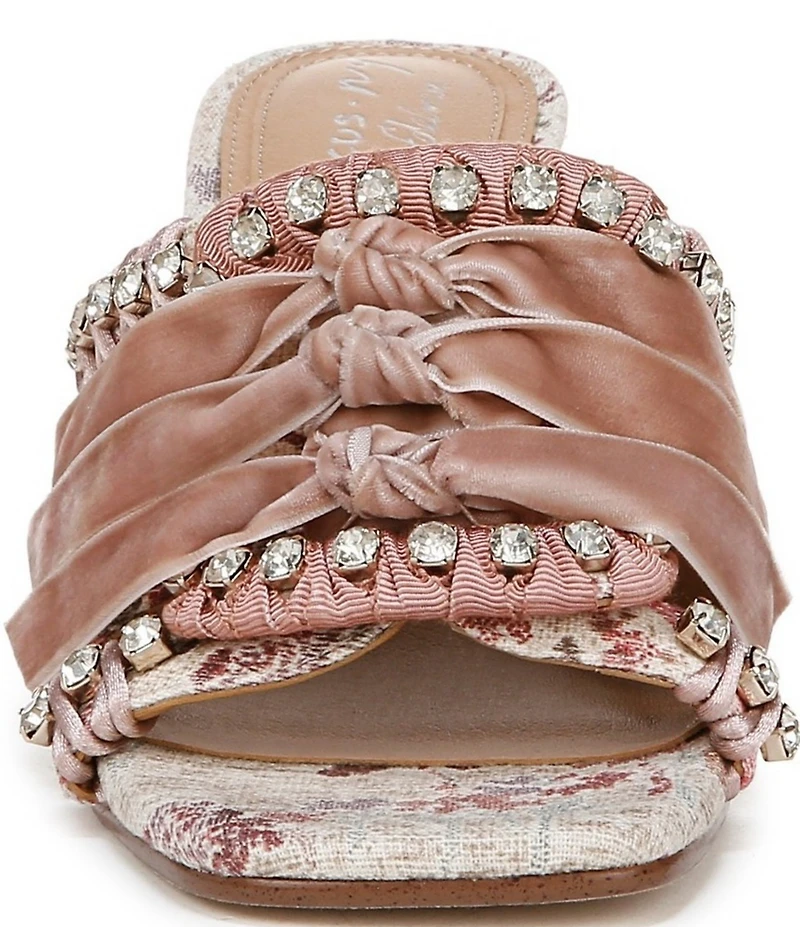Circus NY by Sam Edelman Vera Textured Fabric Jewel Embellished Slide Sandals