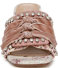 Circus NY by Sam Edelman Vera Textured Fabric Jewel Embellished Slide Sandals