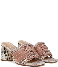 Circus NY by Sam Edelman Vera Textured Fabric Jewel Embellished Slide Sandals