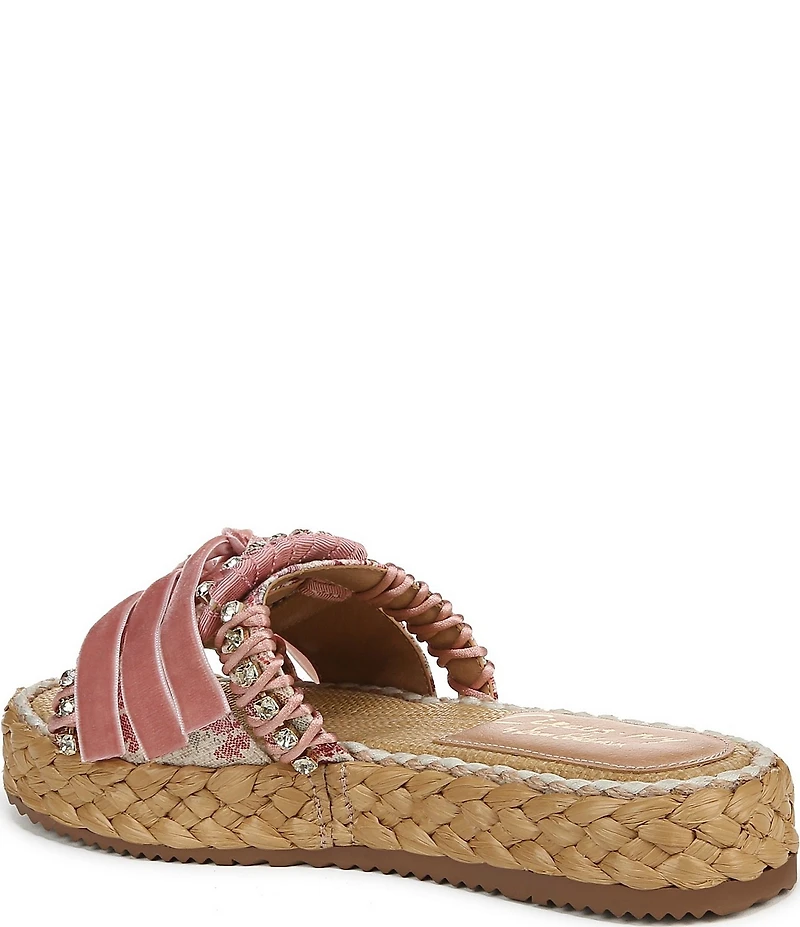Circus NY by Sam Edelman Wyatt Velvet Rhinestone Bow Ornament Platform Slide Sandals