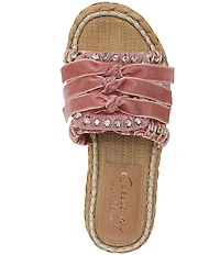 Circus NY by Sam Edelman Wyatt Velvet Rhinestone Bow Ornament Platform Slide Sandals