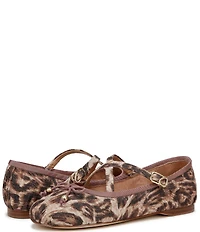 Circus NY by Sam Edelman Zuri Leopard Print Bow Mary Jane Ballerina Flats