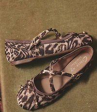 Circus NY by Sam Edelman Zuri Leopard Print Bow Mary Jane Ballerina Flats