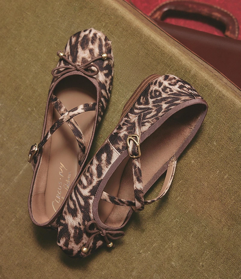 Circus NY by Sam Edelman Zuri Leopard Print Bow Mary Jane Ballerina Flats
