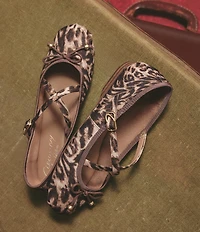 Circus NY by Sam Edelman Zuri Leopard Print Bow Mary Jane Ballerina Flats
