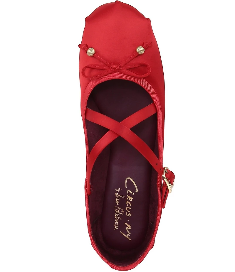Circus NY by Sam Edelman Zuri Satin Bow Mary Jane Ballerina Flats
