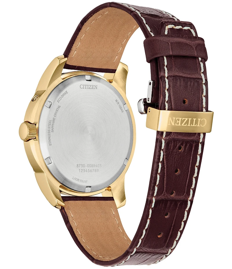 Citizen Men's Calendrier Chronograph Brown Leather Strap Watch
