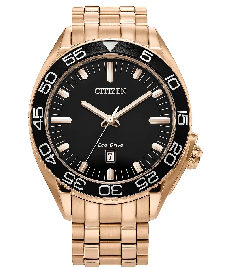 Citizen Men's Carson Quartz Mechanical Automatic Rose Gold Stainless Steel Bracelet Watch