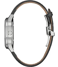 Citizen Men's Classic Eco Wr100 Chronograph Black Leather Strap Watch