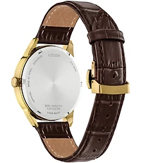 Citizen Men's Classic Eco Wr100 Chronograph Leather Strap Watch