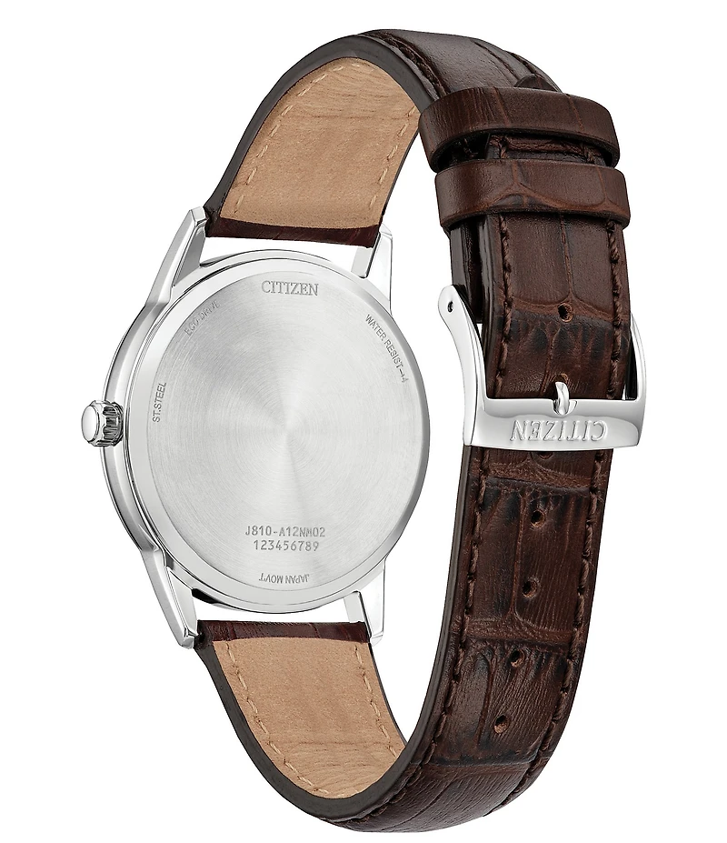 Citizen Men's Classic Three Hand Brown Leather Strap Watch