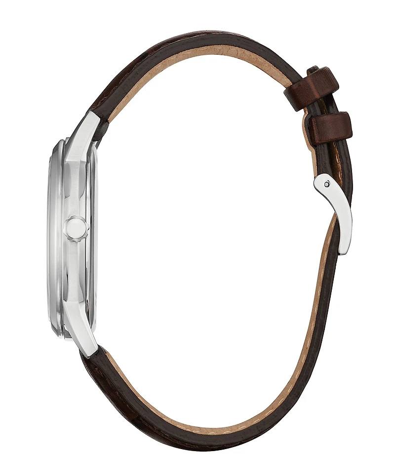 Citizen Men's Classic Three Hand Brown Leather Strap Watch