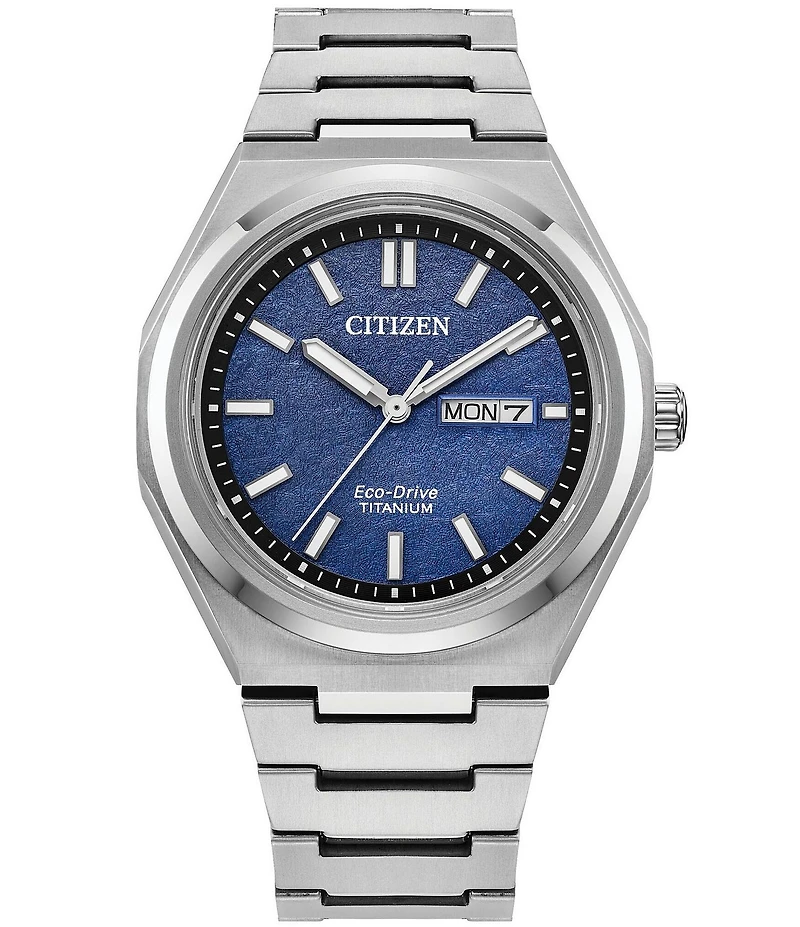 Citizen Men's Eco-Drive Sport Luxury Zenshin Quartz Three Hand Titanium Bracelet Watch