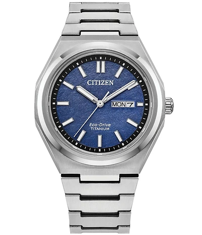 Citizen Men's Eco-Drive Sport Luxury Zenshin Quartz Three Hand Titanium Bracelet Watch