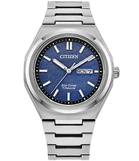 Citizen Men's Eco-Drive Sport Luxury Zenshin Quartz Three Hand Titanium Bracelet Watch