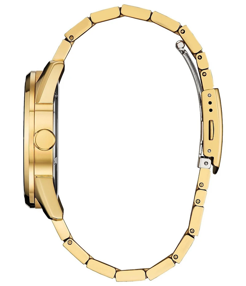 Citizen Men's Eco-Drive Three Hand Gold Tone Stainless Steel Bracelet Watch