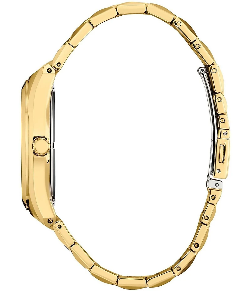 Citizen Men's Eco Drive Three Hand Gold Tone Stainless Steel Watch