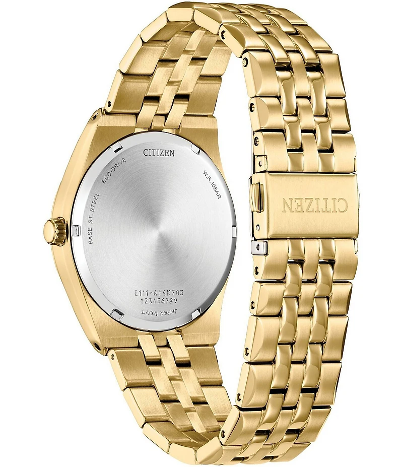 Citizen Men's Eco Drive Three Hand Gold Tone Stainless Steel Watch
