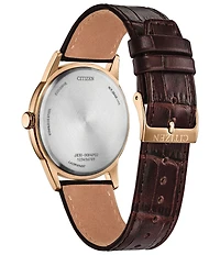 Citizen Men's Eco-Drive Three Hand Leather Watch