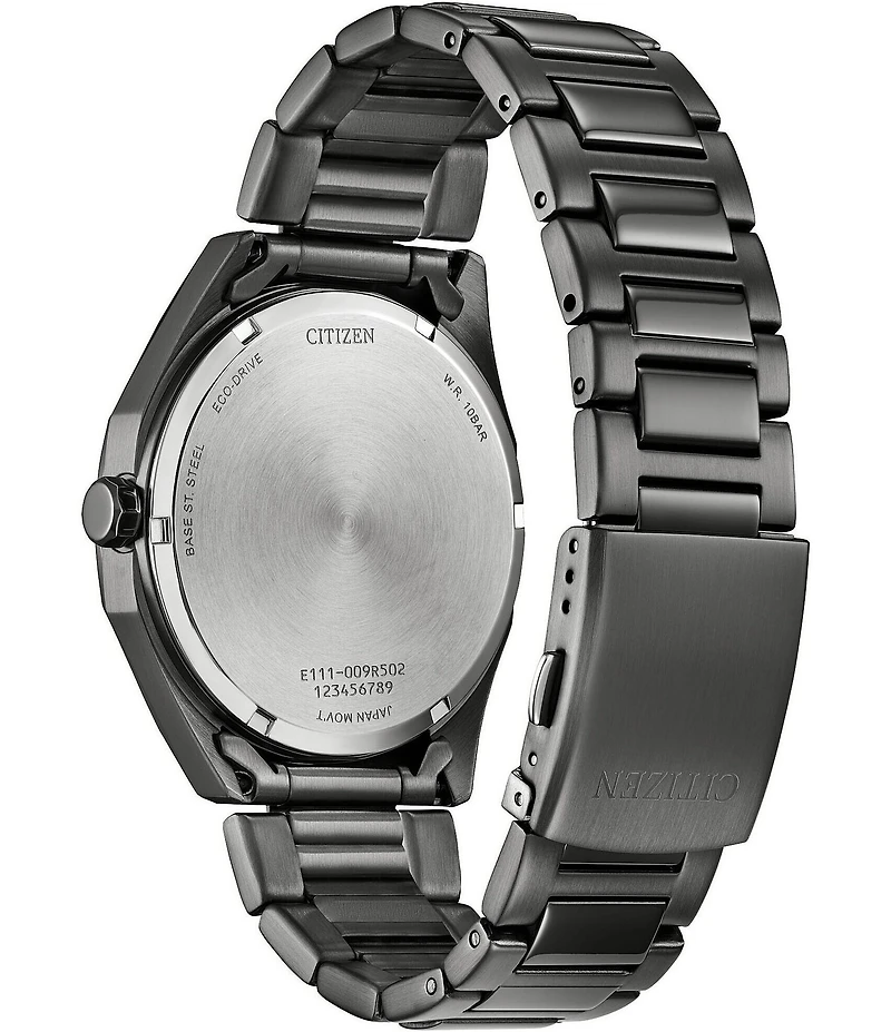 Citizen Men's Eco Drive Weekender Three Hand Mineral Crystal Stainless Steel Watch
