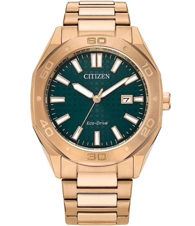 Citizen Men's Eco Drive Weekender Three Hand Mineral Crystal Stainless Steel Watch