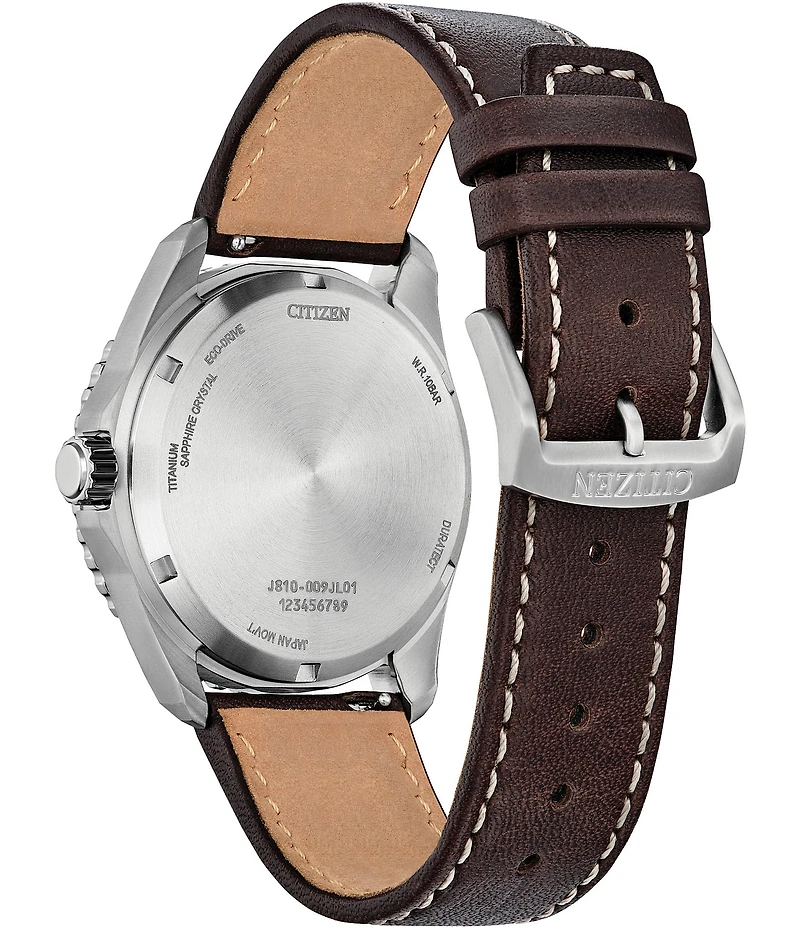 Citizen Men's Eco WR100 Three Hand Brown Leather Strap Watch