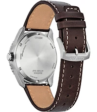 Citizen Men's Eco WR100 Three Hand Brown Leather Strap Watch