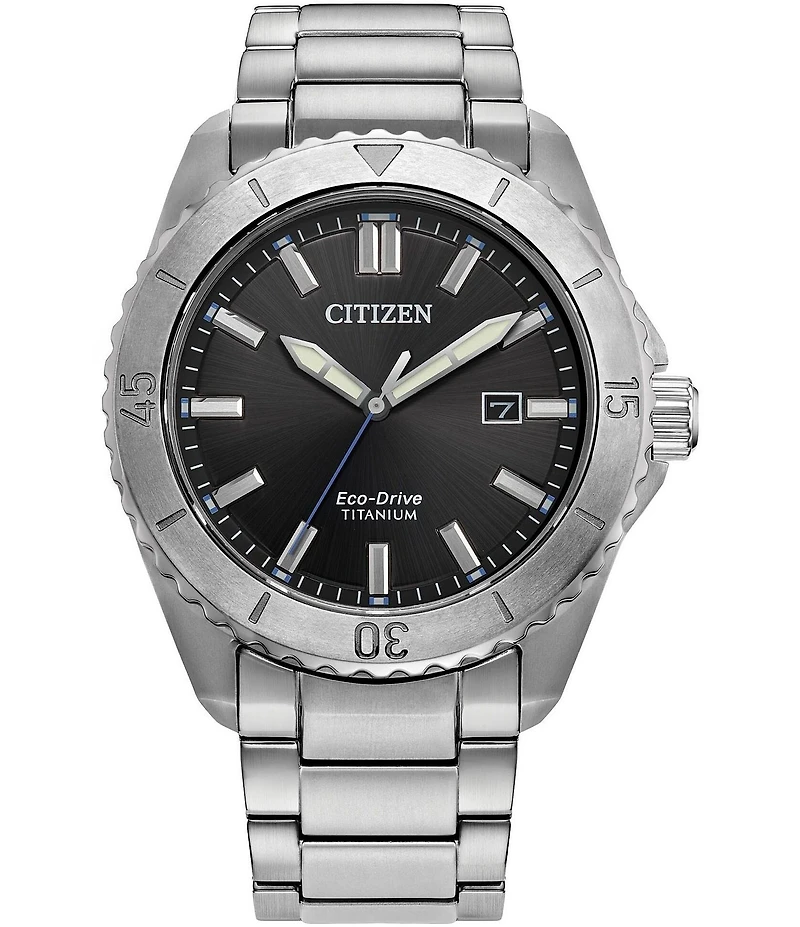 Citizen Men's Eco WR100 Three Hand Titanium Bracelet Watch