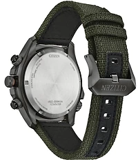 Citizen Men's Eco WR200 Chronograph Green Fabric Strap Watch