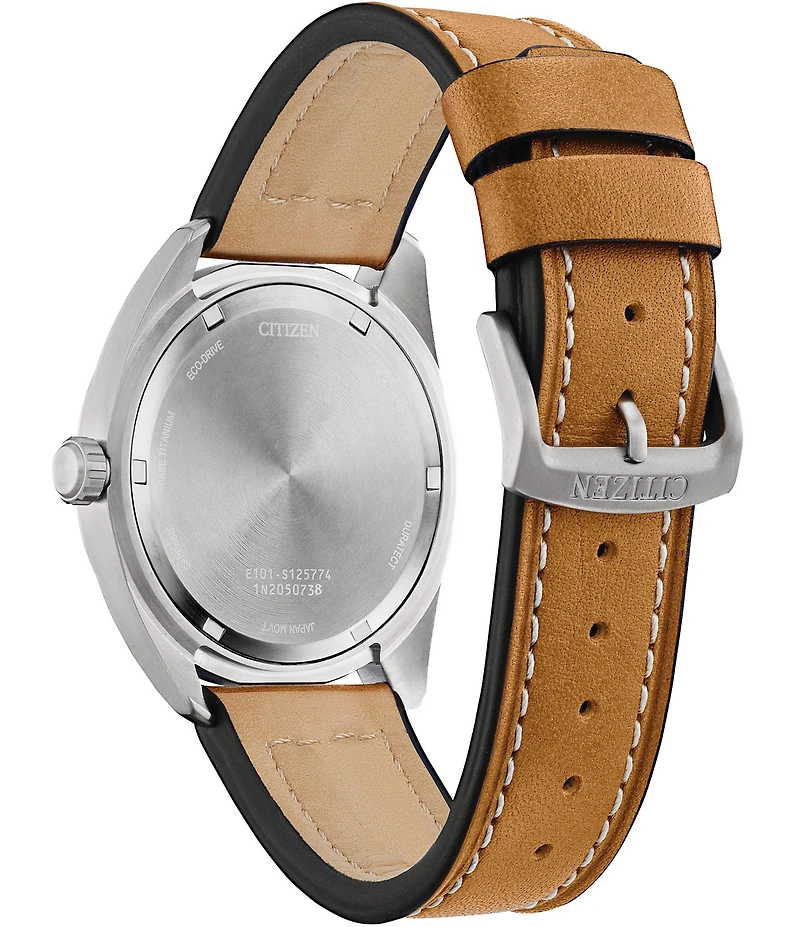 Citizen Men's Garrison Three Hand Brown Leather Strap Watch