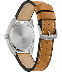 Citizen Men's Garrison Three Hand Brown Leather Strap Watch