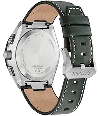 Citizen Men's Leather Strap Eco-Drive Water Resistance 200 Stainless Steel Watch