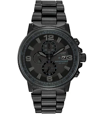 Citizen Men's Nighthawk Chronograph Black Stainless Steel Bracelet Watch